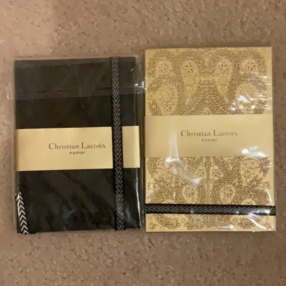 NWT Christian Lacroix Black Paseo A6 Layflat Notebook, 152pg Gold notepad 128pg